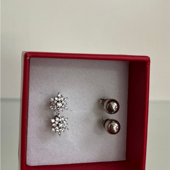 Sterling Silver Earrings Set of Two NIB - Picture 4 of 4